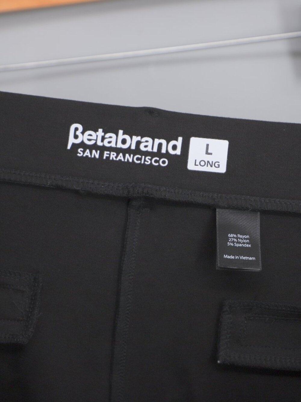 NWT BETABRAND Classic Dress Pant Yoga Pant Midrise Bootcut Black Size L Long - Picture 6 of 8